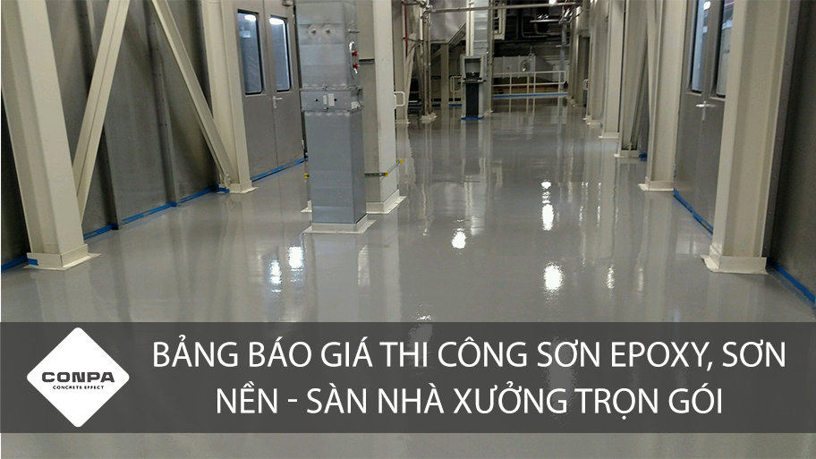 [Bảng báo giá] Thi công sơn Epoxy nền nhà xưởng trọn gói | CONPA