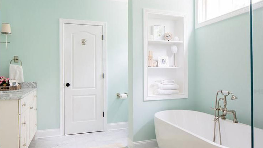 Sơn tường phòng tắm màu xanh mint