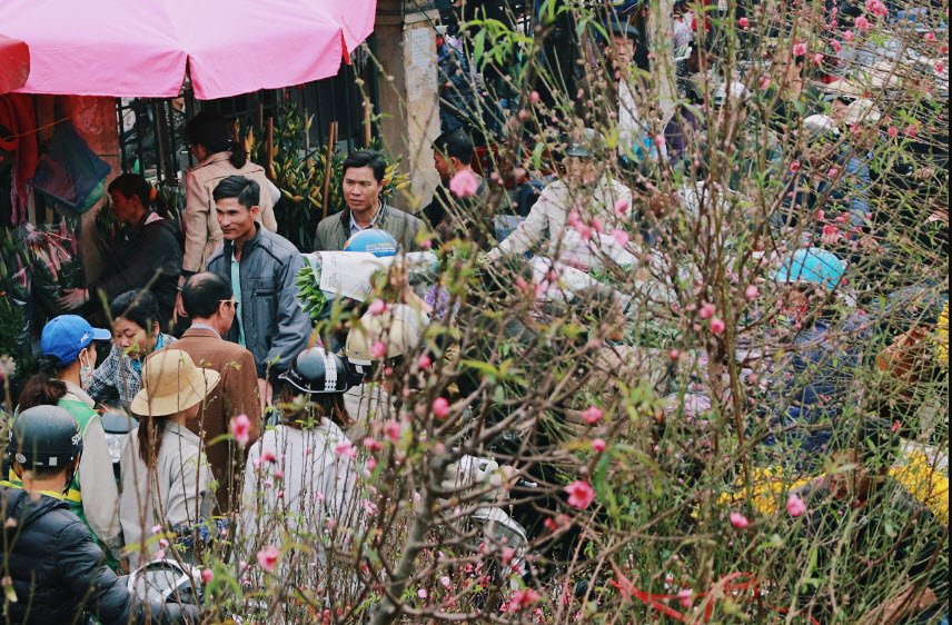Tả phiên chợ hoa ngày tết, bài văn miêu tả chợ tết quê em lớp 6 - THCS Lao Bảo