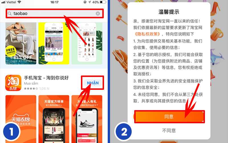 Hướng dẫn tải app mua hàng Taobao