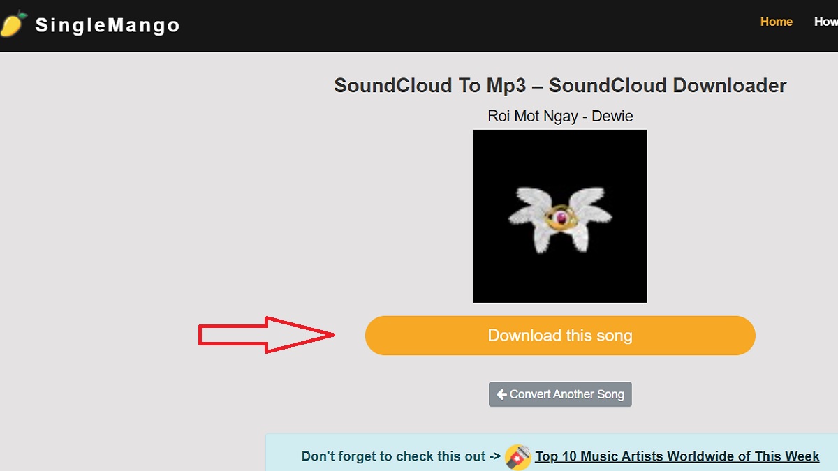 Tải nhạc soundcloud bằng Singlemango.com bước 2