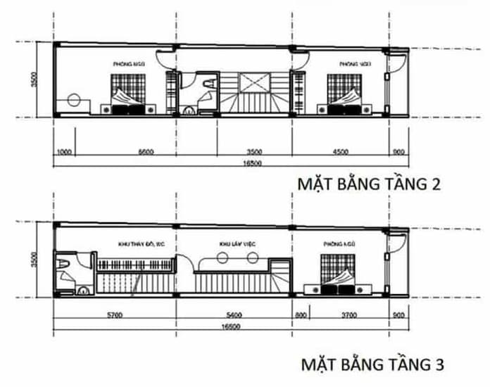 Ảnh 13: Tầng 2 và tầng 3 được thiết kế khá đơn giản nhưng hiện đại 