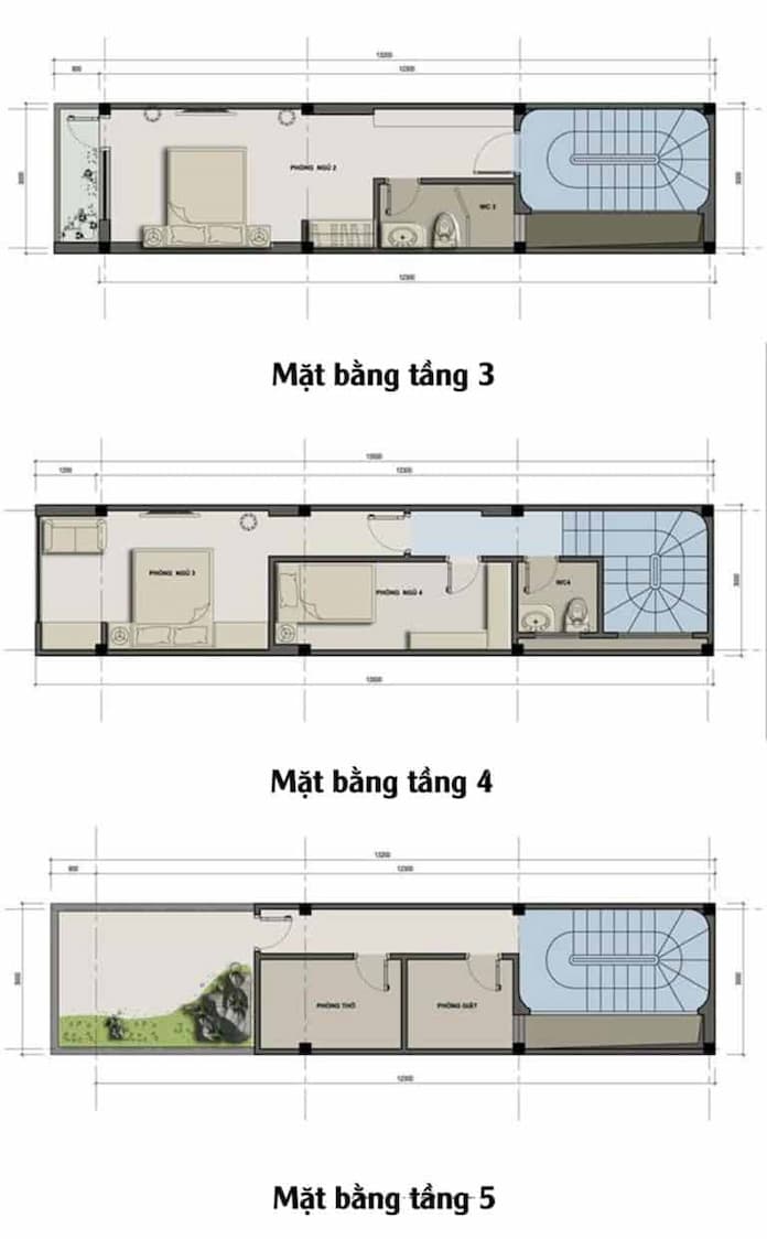 Ảnh 16: Bố trí công năng các phòng ở tầng 3,4,5 hết sức khoa học 