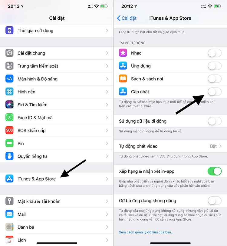 Các bước để bật/tắt tính năng tự cập nhật ứng dụng trên iPhone 1
