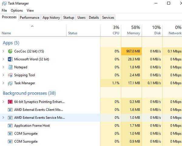 Sử dụng tổ hợp phím Ctrl + Shift + Esc trực tiếp mở cửa sổ Task Manager Window