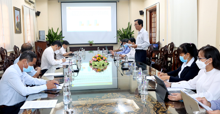 Ông Nguyễn Ngọc Thương – Giám đốc Sở Văn hóa, Thể thao và Du lịch báo cáo kế hoạch xây dựng lực lượng củng cố vị thế thể thao Đồng Tháp