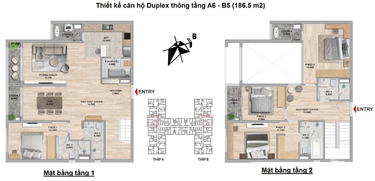 thiết kế căn hộ duplex