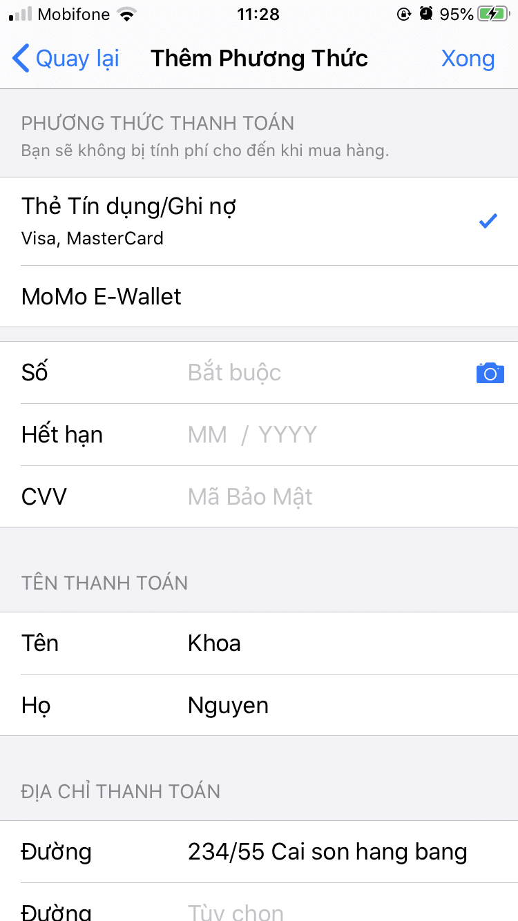 Hướng dẫn thanh toán trên App Store Việt Nam them thanh toan 2