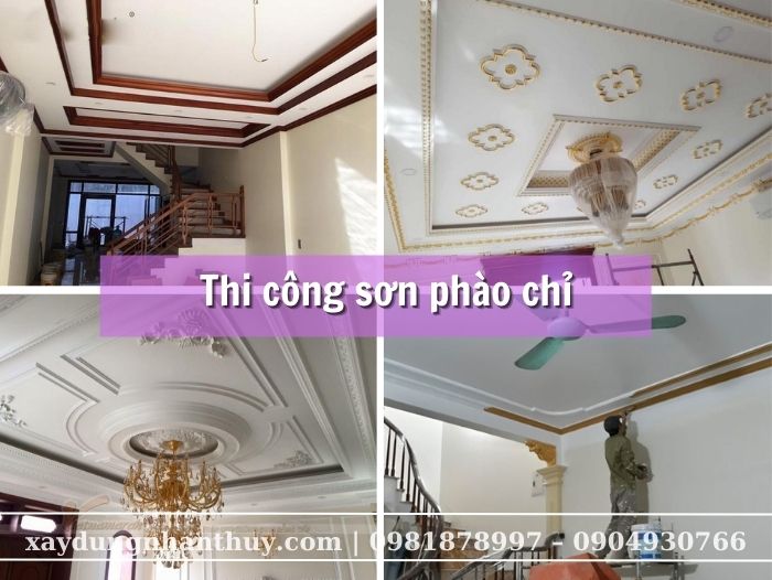 thi công phào chỉ cho trần nhà