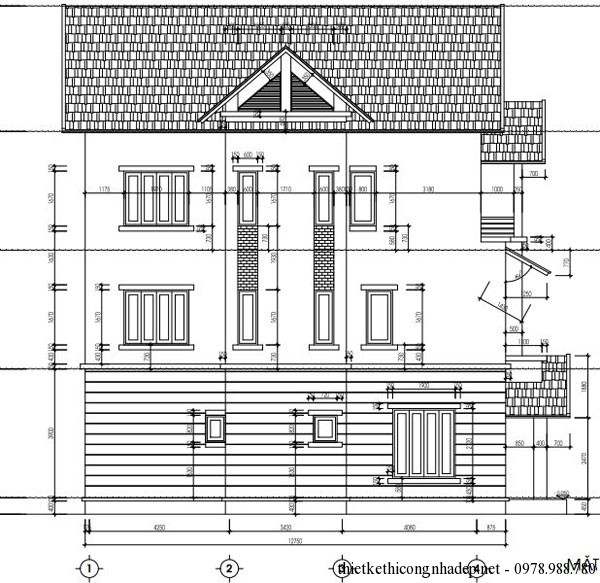 Mặt đứng trục 1-4