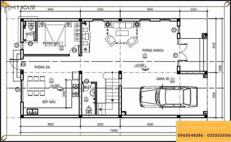 Mặt bằng biệt thự - Tầng 1