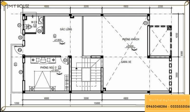 Mặt bằng biệt thự - Tầng 3