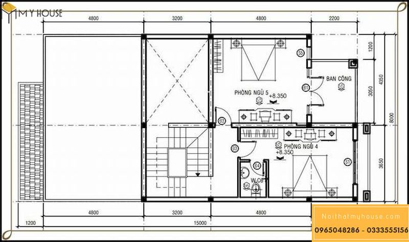 Mặt bằng biệt thự - Tầng 4