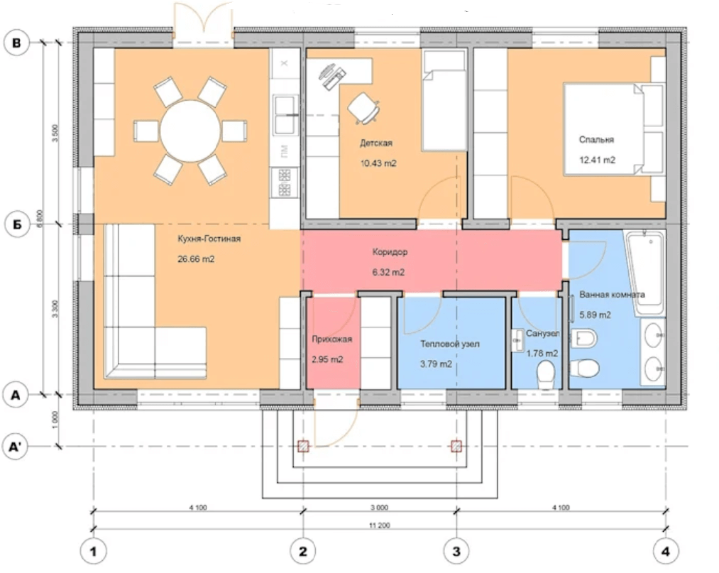 Bản vẽ mẫu thiết kế nhà ống 1 tầng 70m2 kiểu Thái