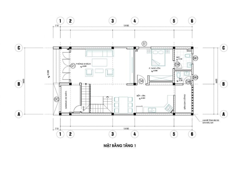 thiết kế nhà 2 tầng 3 phòng ngủ 80m2 - 3