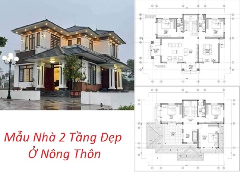 Thiet Ke Nha 2 Tang O Nong Thon Dep