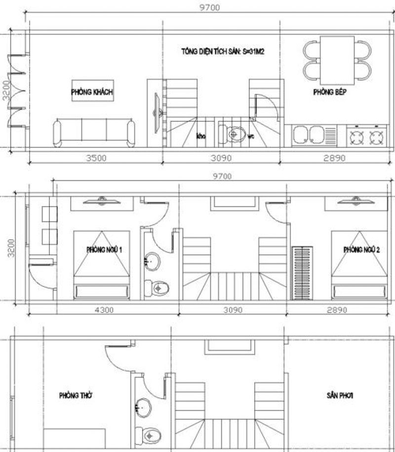 thiết kế nhà 30m2