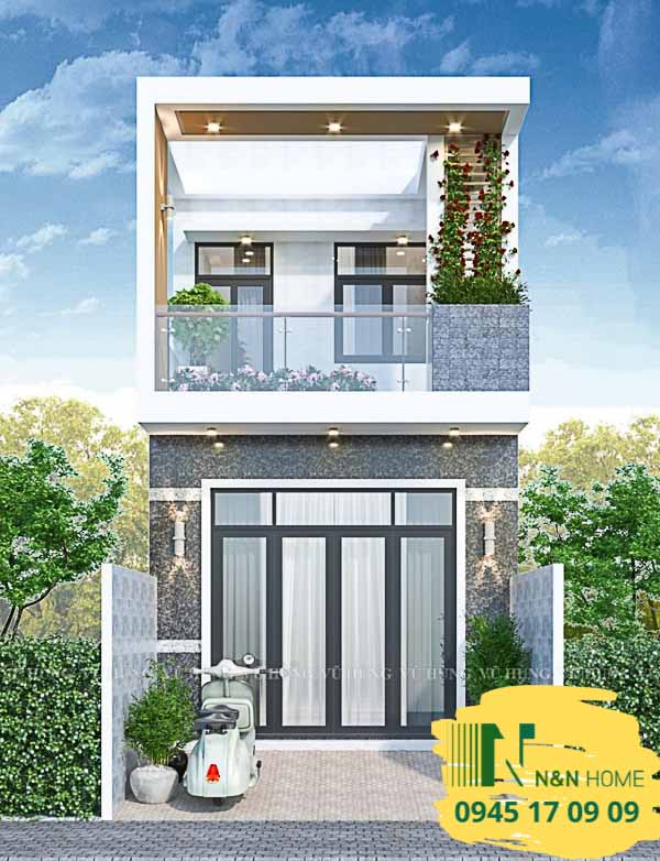 thiết kế nhà 40m2 2 tầng 3 phòng ngủ