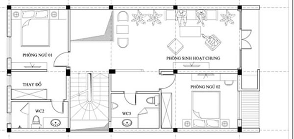 Thiết kế nhà đẹp diện tích nhỏ 40m2 có tầng 2 đơn giản, khoa học