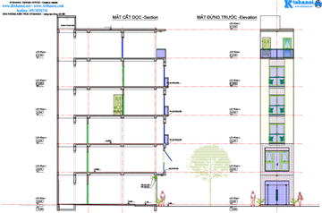 3 mẫu thiết kế nhà 4x11m có thang máy