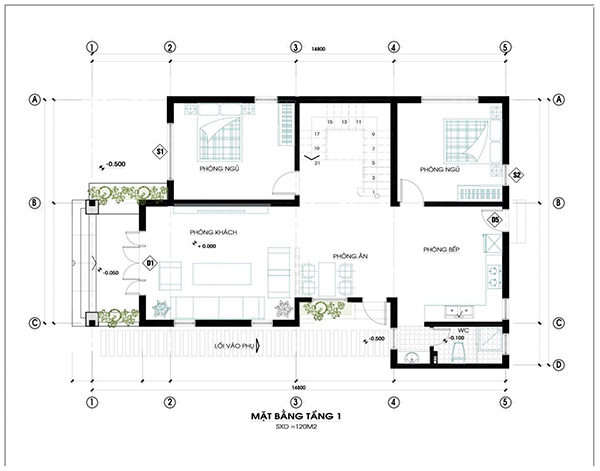 Bản vẽ thiết kế nhà 2 tầng hoàn chỉnh