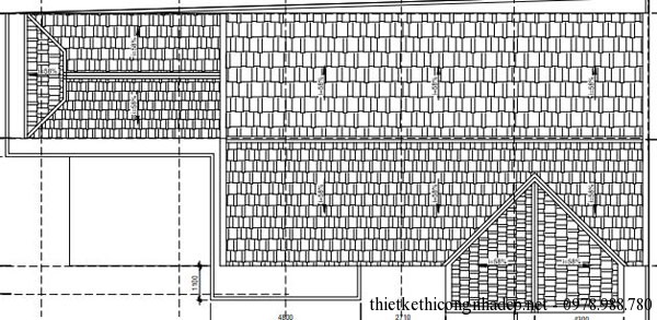 Mặt bằng mái biệt thự 3 tầng