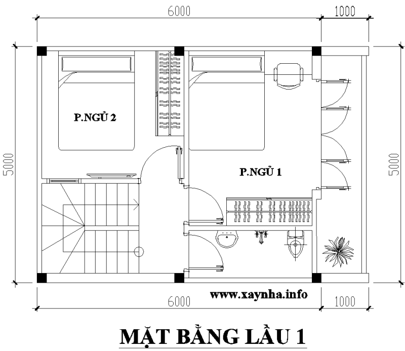 thiết kế nhà đẹp 5x6m