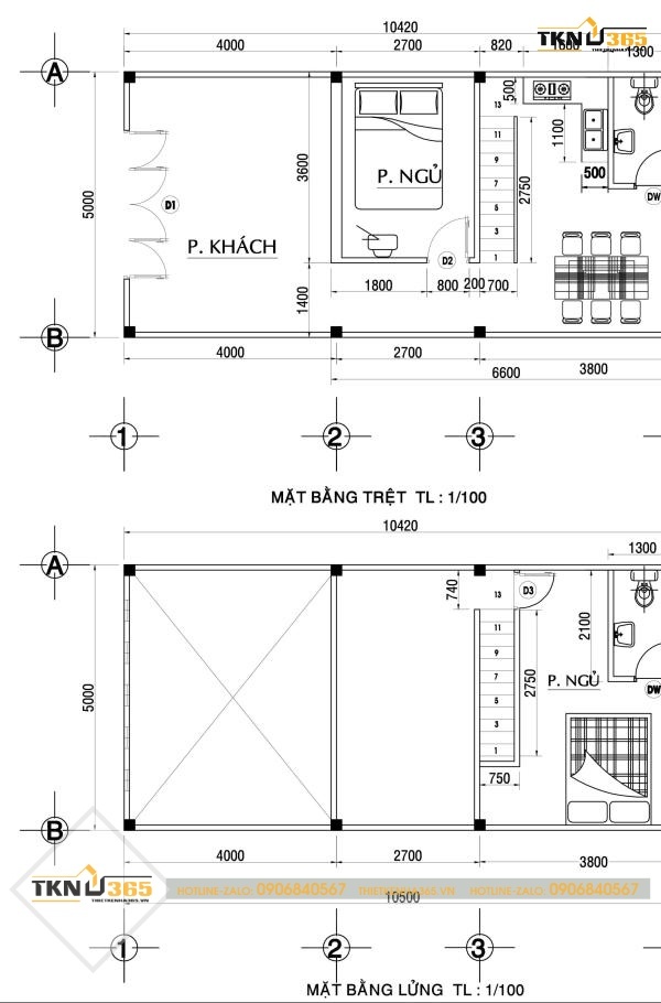 Thiết kế nhà 1 tầng