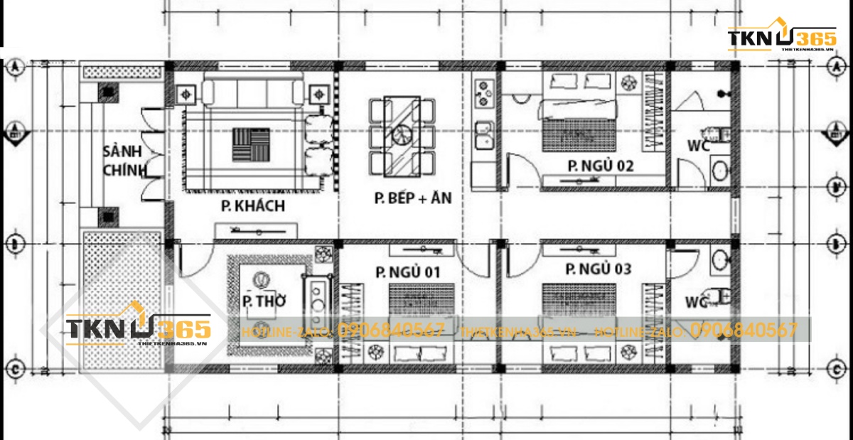 Thiết kế nhà 1 tầng