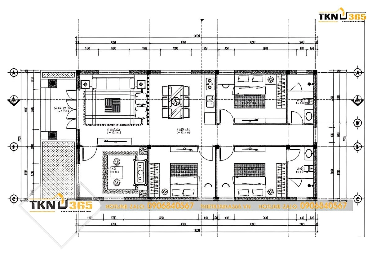 Thiết kế nhà 1 tầng