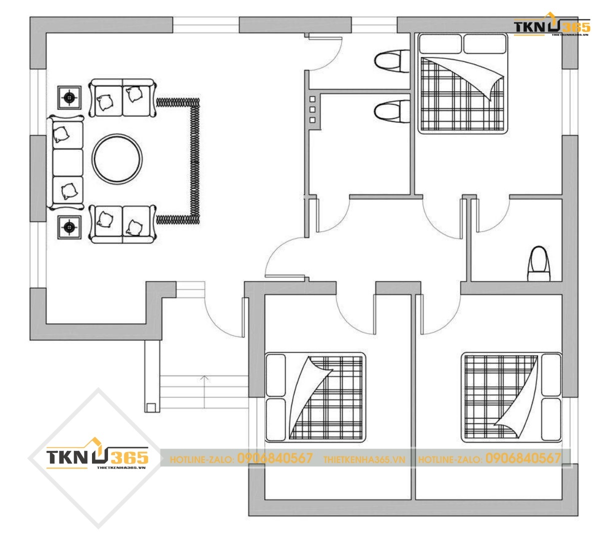 Thiết kế nhà 1 tầng