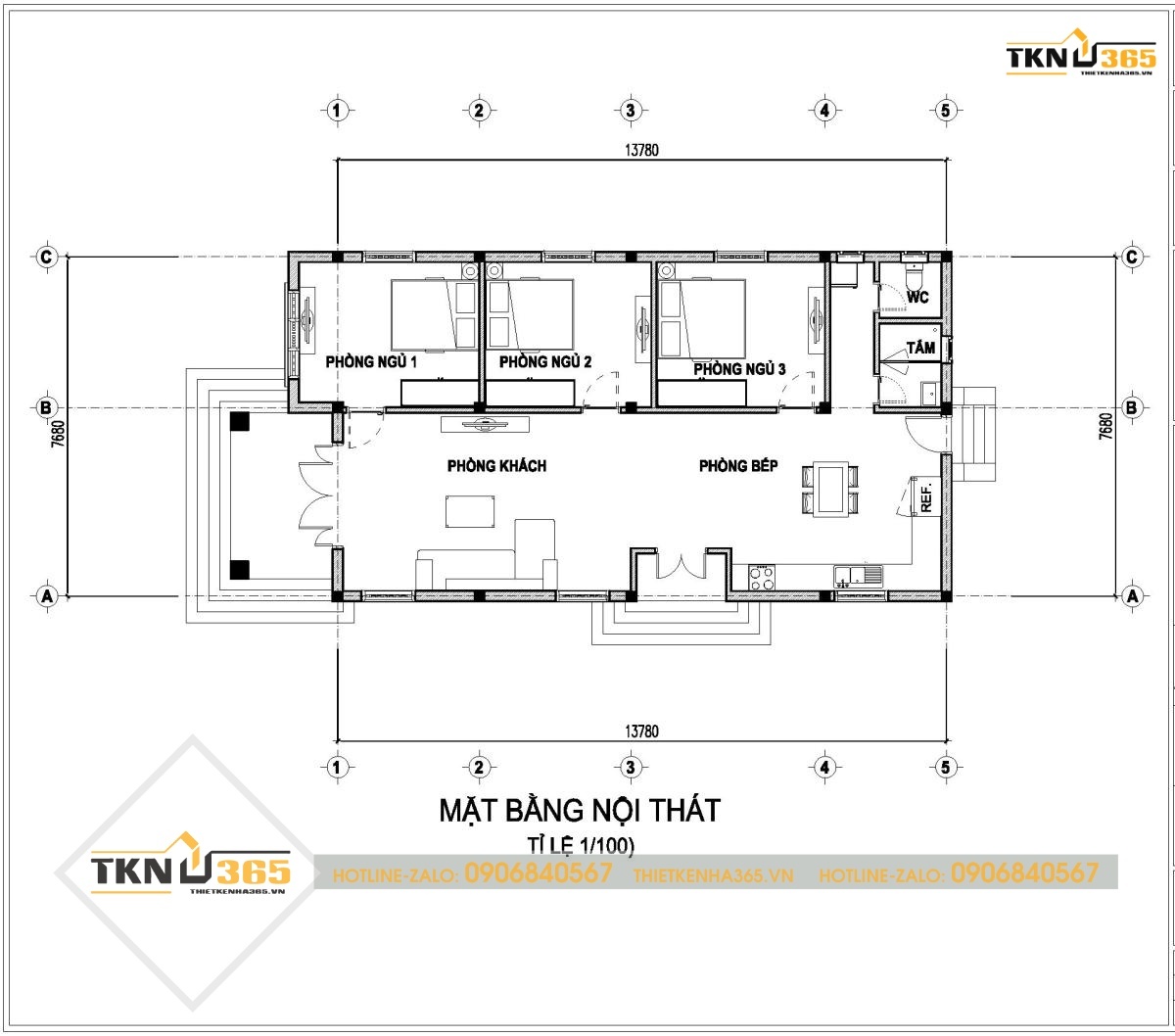 Thiết kế nhà 1 tầng