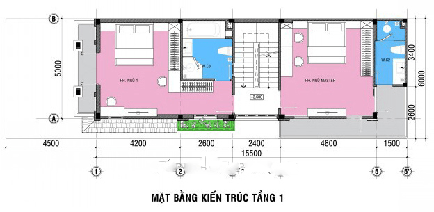 thiết kế nhà ngang 6m dài 20m