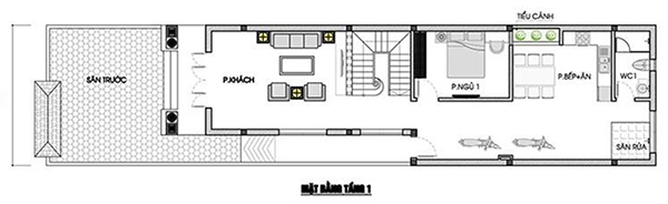 Bản vẽ thiết kế nhà ống 2 tầng 3 phòng ngủ 80m2