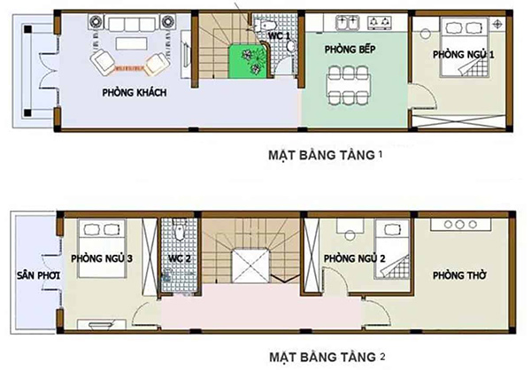 Bản vẽ thiết kế nhà 2 tầng 3 phòng ngủ 80m2 chi tiết, ấn tượng