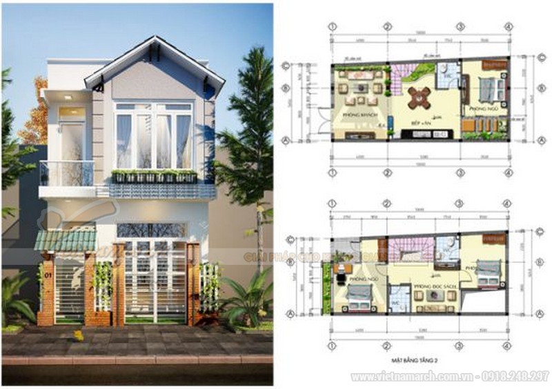 17++ mẫu nhà phố nhà ống đẹp 30m2 hiện đại không thể rời mắt chỉ dưới 500 triệu > Thiết kế nhà ống 30m2 2 tầng