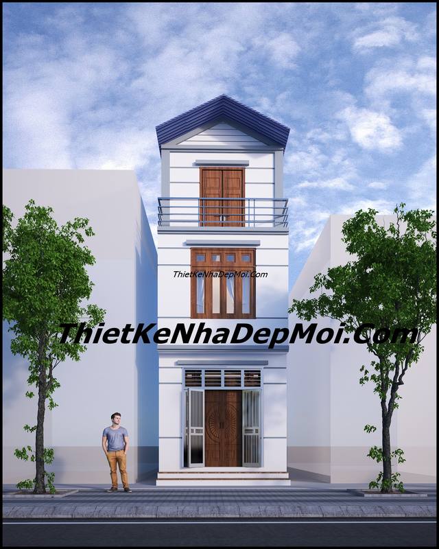 Xây nhà đẹp 40m2 3 tầng kiểu mái thái lợp tôn hết bao nhiêu