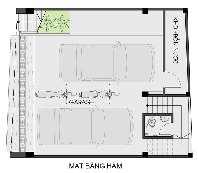 thiết kế nhà phố mặt tiền 7m đẹp