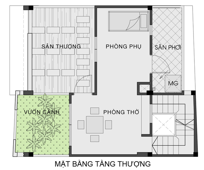 thiết kế nhà phố mặt tiền 7m đẹp