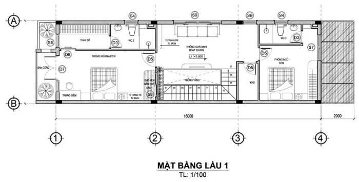 Thiết kế nhà phố rộng 6m 2 tầng mái thái 2