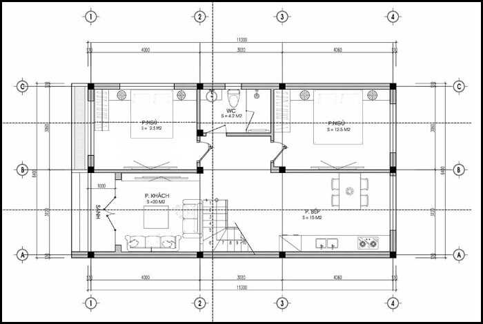 Thiết kế nhà phố rộng 6m 2 tầng hiện đại 2