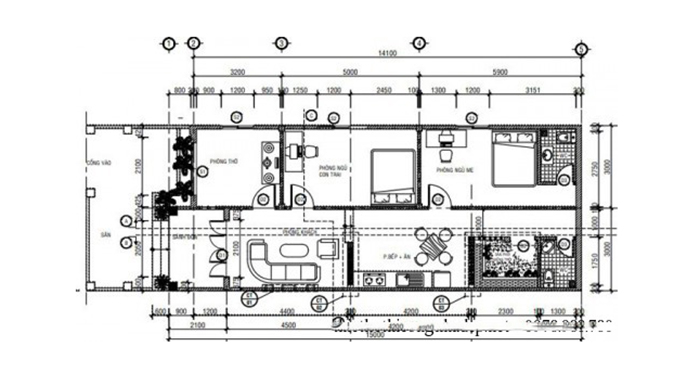 Bản vẽ mặt bằng công năng của các khu vực sinh hoạt