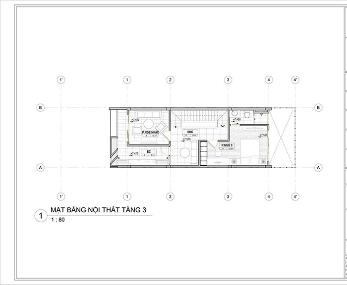 Bản vẽ mặt bằng tầng 3