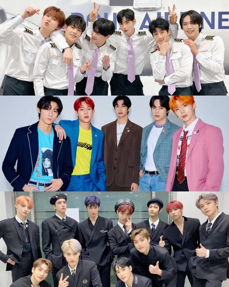  
Người hâm mộ kỳ vọng vào sự vươn mình mạnh mẽ của ASTRO, MONSTA X và THE BOYZ. (Ảnh: kpopmap, Soompi, V LIVE)