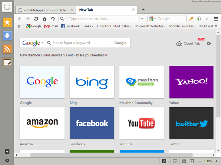 Maxthon Cloud Browser là trình duyệt miễn phí, chú trọng vào tốc độ kết nối