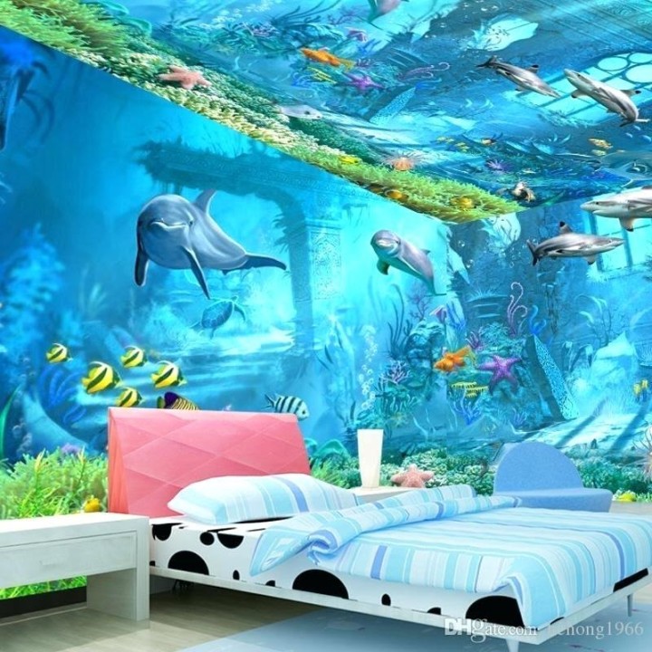 Trang trí phòng ngủ bằng giấy dán tường 3D