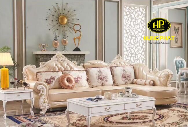 trang trí phòng khách kết hợp sofa cổ điển