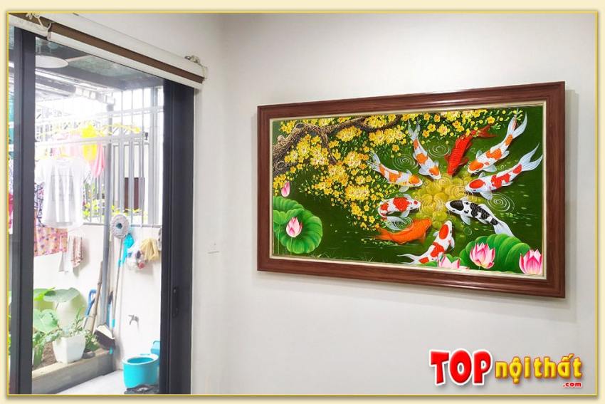 Hình ảnh Tranh sơn dầu đẹp cá chép hoa mai ý nghĩa TraSdTop-0459