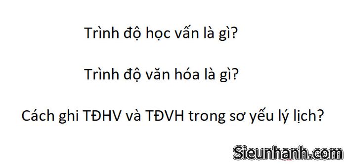 Trình độ văn hóa là gì? Một số thông tin có liên quan