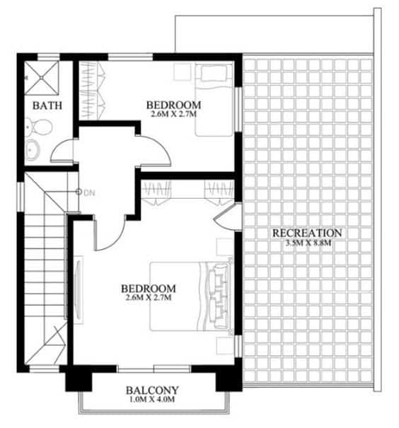 thiết kế nhà diện tích 8x8m 2 tầng